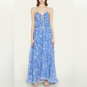 Jonathan Simkhai Women's Blue Floral Self-tie Cosima A-line Dress